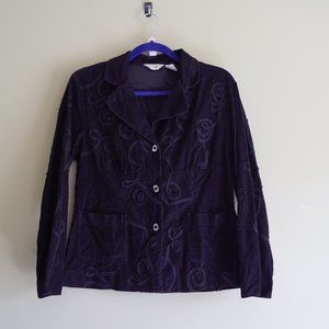 J.Jill Corduroy Patterned Back Blazer, Size 6P